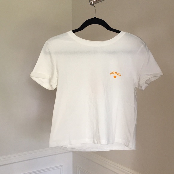 HONEY 💛 - White “Honey” Casual Graphic Tee T-Shirt - Picture 6 of 6